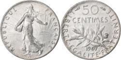 World Coins - France, 50 Centimes, Semeuse, 1907, Paris, Silver, , Gadoury:420, Le