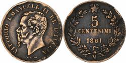 World Coins - Italy, Vittorio Emanuele II, 5 Centesimi, 1861, Milan, Copper, , KM:3.2