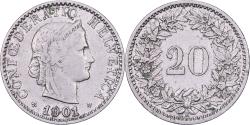 World Coins - Switzerland, 20 Rappen, 1901, Bern, Nickel, , KM:29