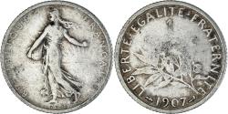 World Coins - Coin, France, Semeuse, Franc, 1907, Paris, , Silver, KM:844.1