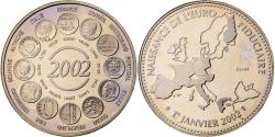 World Coins - France, Medal, L'Europe, Naissance de l'Euro Fiduciaire, 2002, Copper-nickel