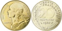 World Coins - France, 20 Centimes, Marianne, 1987, Pessac, Aluminum-Bronze, , KM:930