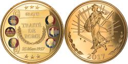 World Coins - France, Medal, 60 Ans du Traité de Rome, La Semeuse, 2017, , Gilt