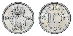 World Coins - Coin, Sweden, 10 Öre, 1989
