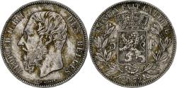 World Coins - Coin, Belgium, Leopold II, 5 Francs, 5 Frank, 1872, , Silver, KM:24