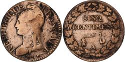 World Coins - France, 5 Centimes, Dupré, AN 7, Paris, Bronze, , Gadoury:126
