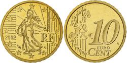 World Coins - France, 10 Euro Cent, Proof, 2002, Monnaie de Paris, Nordic gold,
