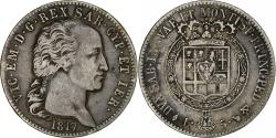 World Coins - Kingdom of Sardinia, Vittorio Emanuele I, 5 Lire, 1817, Silver,