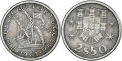 World Coins - Coin, Portugal, 2-1/2 Escudos, 1963