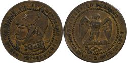 World Coins - France, Napoleon III, 5 Centimes, 1870, Paris, Satirique, Bronze,