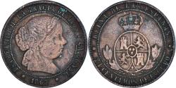 World Coins - Coin, Spain, Isabel II, 2-1/2 Centimos, 1867, Barcelona, , Copper