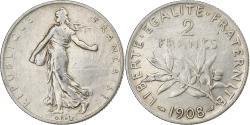 World Coins - France, 2 Francs, Semeuse, 1908, Paris, Silver, , Le Franc:F.266