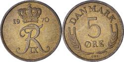 World Coins - Denmark, 5 Öre, 1970