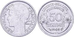 World Coins - France, 50 Centimes, Morlon, 1945, Castelsarrasin, Aluminum,