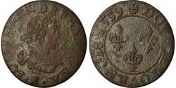 World Coins - Coin, France, Louis XIII, Double tournois, buste laurée et drapé, 1639, Rouen