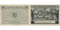 World Coins - Banknote, Austria, Schärding, 80 Heller, château 1920-12-31, UNC(63) Mehl:FS 951