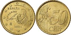 World Coins - Spain, 50 Euro Cent, 2001, Madrid, Nordic gold,