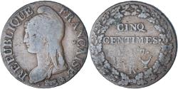 World Coins - France, 5 Centimes, Dupré, AN 7, Bordeaux, Copper, , Gadoury:126