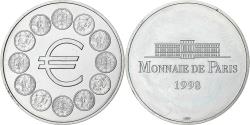 World Coins - France, Medal, Arrivée de l'euro, 1998, Copper-nickel Aluminium,