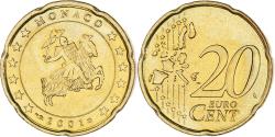 World Coins - Monaco, Rainier III, 20 Euro Cent, 2001, Paris, , Brass, KM:171