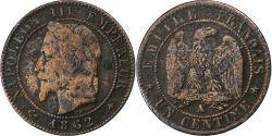 World Coins - France, Napoleon III, Centime, 1862, Paris, Bronze, , Gadoury:87