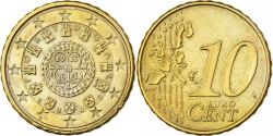 World Coins - Portugal, 10 Euro Cent, 2002, Lisbon, Nordic gold,