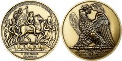 World Coins - France, Medal, Napoléon Ier, l'Empereur passe le Rhin à Mayence, Gilt Bronze