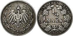 World Coins - GERMANY - EMPIRE, 1/2 Mark, 1906, Munich, Silver, , KM:17