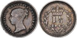 World Coins - United Kingdom, Victoria, 1 1/2 Pence, 1843, London, Silver,