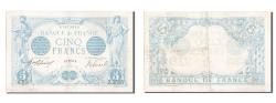 World Coins - Banknote, France, 5 Francs, 5 F 1912-1917 ''Bleu'', 1914, 1914-04-01, AU(50-53)