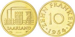 World Coins - Coin, SAARLAND, 10 Franken, 1954, Paris, , Aluminum-Bronze, KM:E1