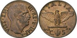 World Coins - Italy, Vittorio Emanuele III, 5 Centesimi, 1942, Rome, Aluminum-Bronze
