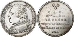 World Coins - France, Louis XVIII, Module 5 francs, 1814, Lille, Silver,