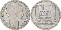 World Coins - France, 10 Francs, Turin, 1947, Paris, Rameaux courts, Copper-nickel,