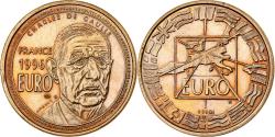 World Coins - France, Medal, Charles De Gaulle, 1 Euro Essai, 1996, Copper Gilt, Jimenez