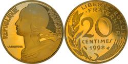 World Coins - Coin, France, Marianne, 20 Centimes, 1998, Paris, Proof / BE,