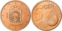 World Coins - Latvia, 5 Centimes, 2014, Copper Plated Steel,