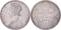 World Coins - British India, Victoria, Rupee, 1891, Silver, , KM:492
