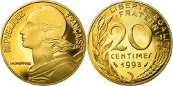 World Coins - Coin, France, Marianne, 20 Centimes, 1993, Paris, Proof,