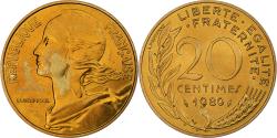 World Coins - France, 20 Centimes, Marianne, 1980, Paris, série FDC, Aluminum-Bronze