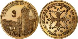 World Coins - France, Medal, Euros des Villes, 3 Ecu de Beaumont du Périgord, 1995, Copper