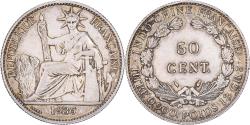 World Coins - French Indochina, 50 Cent, 1936, Paris, Silver,