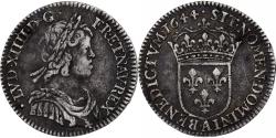 World Coins - France, Louis XIV, 1/12 Ecu à la mèche courte, 1644, Paris, Silver,