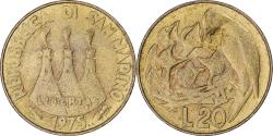 World Coins - Coin, San Marino, 20 Lire, 1975, , Aluminum-Bronze, KM:44