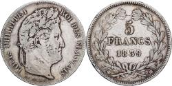 World Coins - Coin, France, Louis-Philippe, 5 Francs, 1839, Strasbourg, , Silver