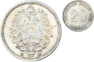 World Coins - Coin, GERMANY - EMPIRE, Wilhelm I, 20 Pfennig, 1876, Dresde, , Silver