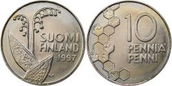 World Coins - Finland, 10 Pennia, 1997, Vantaa, Copper-nickel,
