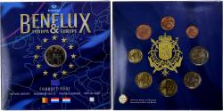 World Coins - Benelux, 3x 1 ct. - 2€ + Token, Europa, BU, 2007,