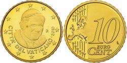 World Coins - VATICAN CITY, Benedict XVI, 10 Euro Cent, Proof, 2010, Rome, Brass,