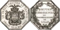 World Coins - France, Token, Comptoir des compte de Lille, 1854, Silver,